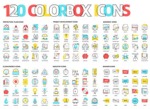 120 Color box icons