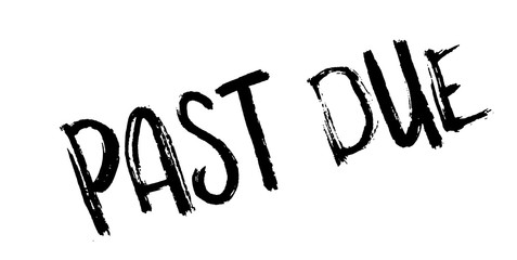 Past Due rubber stamp. Grunge design with dust scratches. Effects can be easily removed for a clean, crisp look. Color is easily changed.