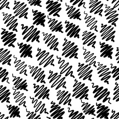 Hand drawn seamless pattern isolated on white background.
