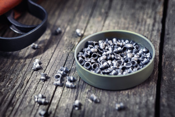 Close up of pellets for air gun