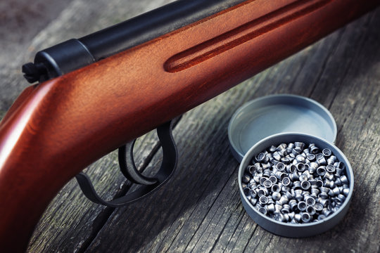 Rifle gun with air pellets for hunting