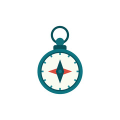 Fototapeta premium Hand compass, flat cartoon vector illustration isolated on white background. Simple flat style cartoon vector illustration of compass, nautical equipment