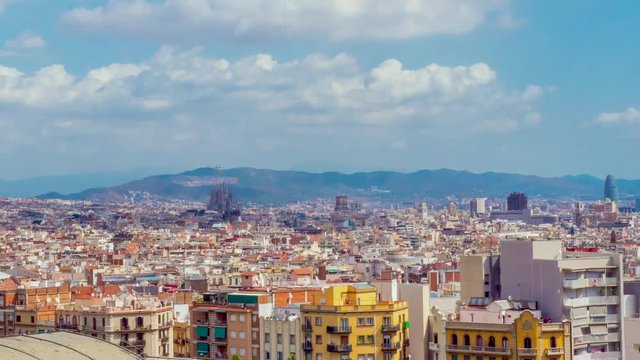 Barcelona skyline with Sagrada Familia
