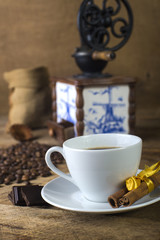 cup of coffee with chocolate