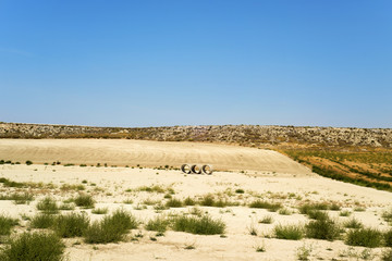 landscape of Los Monegros in Aragon, Spain