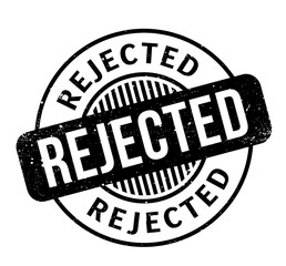 Rejected rubber stamp. Grunge design with dust scratches. Effects can be easily removed for a clean, crisp look. Color is easily changed.