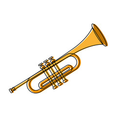 Obraz premium trumpet instrument icon over white background vector illustration