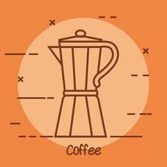 italian coffee maker traditional element linear style vector illustration