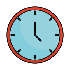clock icon over white background vector illustration