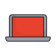 laptop computer icon over white background vector illustration