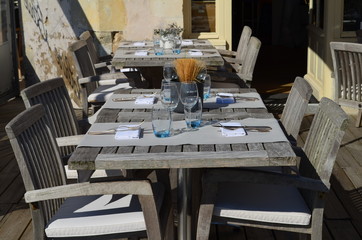 terrasse de restaurant.

