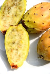 Kaktusfeigen für ein Dessert, Opuntien oder Opuntia ficus-indica