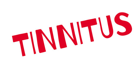 Tinnitus rubber stamp. Grunge design with dust scratches. Effects can be easily removed for a clean, crisp look. Color is easily changed.