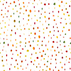 Seamless background autumn colorful leaves . Vector pattern