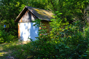 Destroyed houses in which people lived in a dead radioactive zone. Consequences of the Chernobyl...