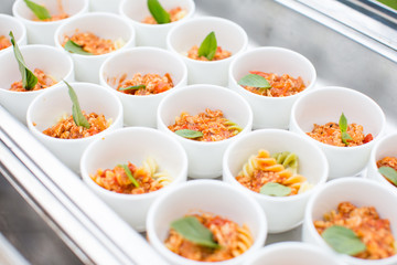 spaghetti in cocktail wedding party