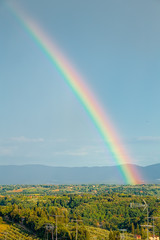 Rainbow on the medieval village of San Gimignano, Tuscany