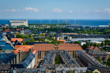 Aerial view of Copenhagen, Denmark.