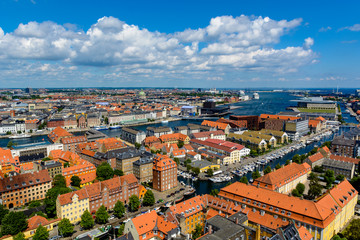 Naklejka na ściany i meble Aerial view of Copenhagen, Denmark.