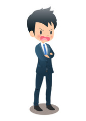 怒るスーツ姿の若い男性ビジネスマン