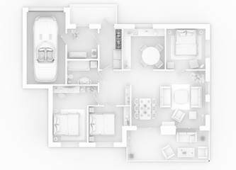 appartment mockup of furnished home apartment