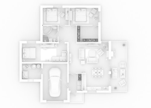 appartment mockup of furnished home apartment