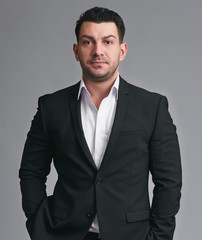 Handsome business man isolated