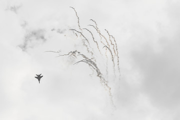 Polish F-16 makes its show during Air Show Radom 2017 in Radom, Poland
