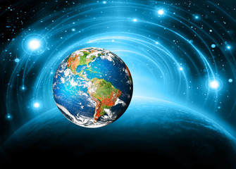 Fototapeta na wymiar Earth from Space. Best Internet Concept of global business from concepts series. Elements of this image furnished by NASA. 3D illustration
