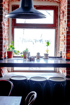 Table In The Cafe By Window