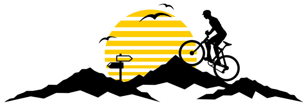 Sonne Berge Mountainbiker