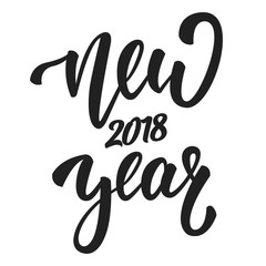 New Year 2018. Hand drawn typography for New Year card, poster, design etc. New Year hand lettering