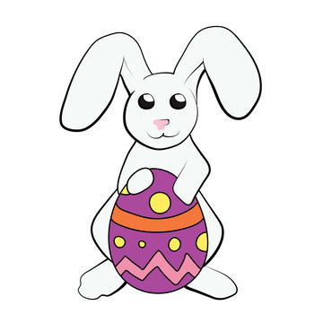 Rabbit holding Easter Egg