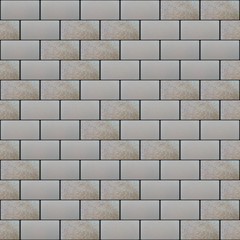 3D rendering white textured brick wall which can be used for perfect mapping