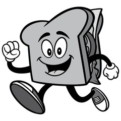 Fototapeta premium Sandwich Running Illustration