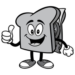 Sandwich with Thumbs Up Illustration