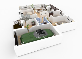mockup of furnished home apartment
