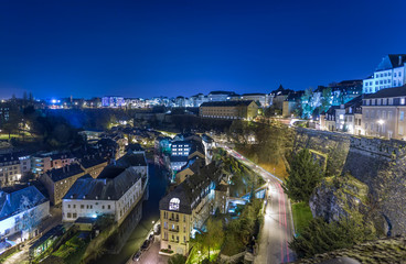 Fototapeta na wymiar Nght Long Exposure in old town, Luxembourg