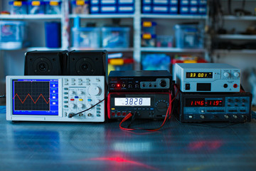 Measuring instruments in the laboratory of physics and electronics