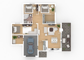 mockup of furnished home