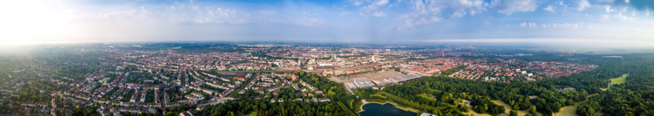Fototapeta na wymiar City Municipality of Bremen Aerial FPV drone photography.. Bremen is a major cultural and economic hub in the northern regions of Germany.