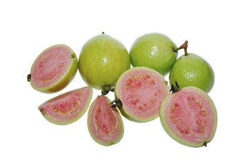 guava fruits on white background