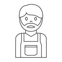 cartoon plumber man icon over white background vector illustration