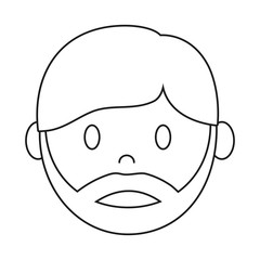 cartoon man with beard icon over white background vector illustration