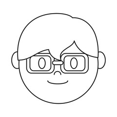 Obraz na płótnie Canvas cartoon man with glasses icon over white background vector illustration