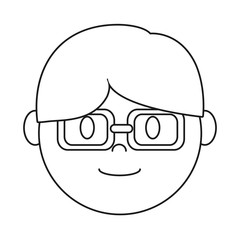 Obraz na płótnie Canvas cartoon man with glasses icon over white background vector illustration