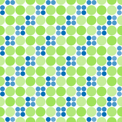 Polka dots in blue and green colors