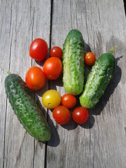 cucumbers and tomatoes