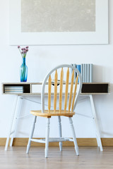 Blue accents in home office