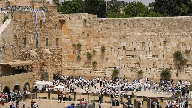 Western Wall in Jerusalem also known as Wailing Wall or Kotel in Jerusalem. The Western Wall is sacred place for all jewish an christians in the world. People come to pray and put notes to the wall.